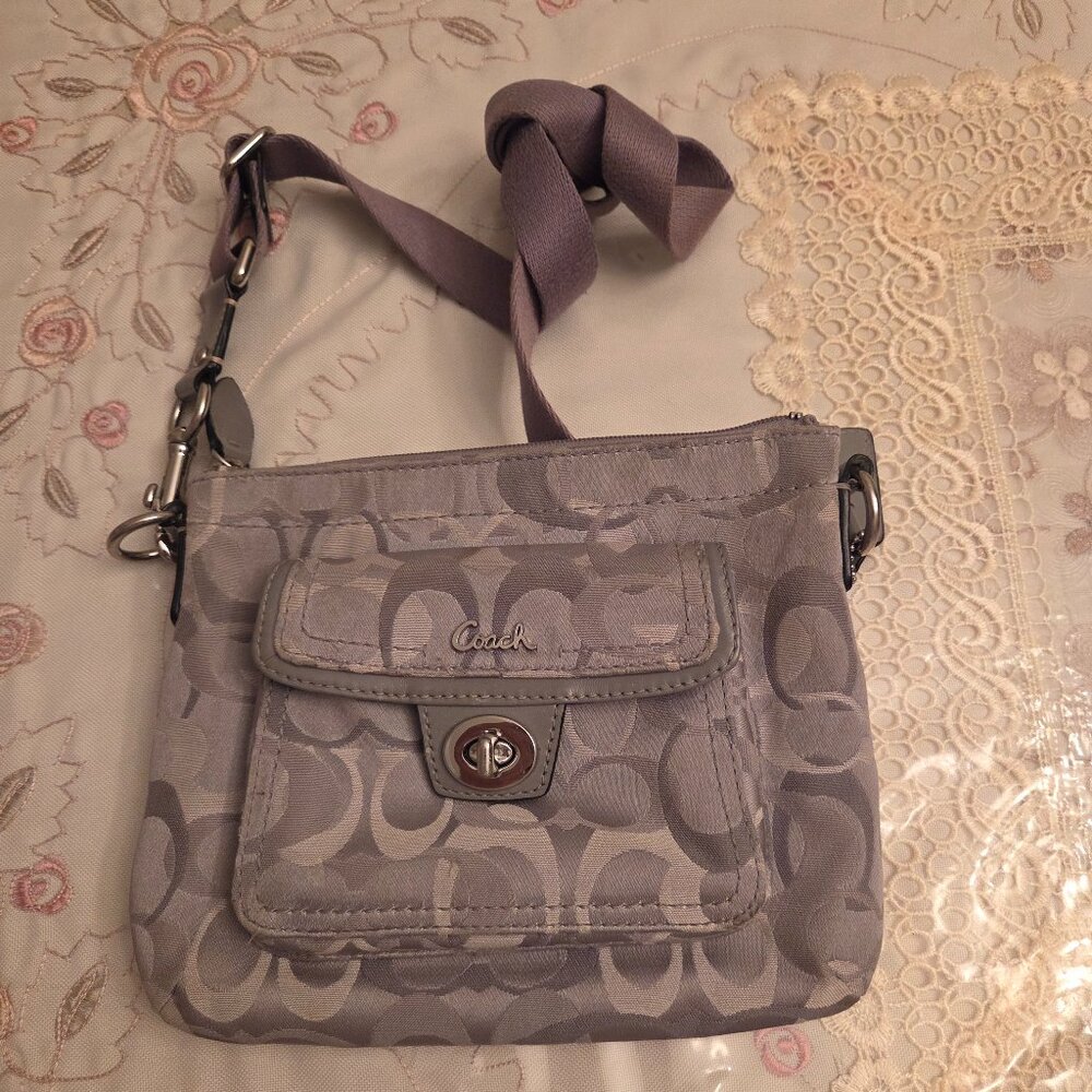 Vintage Grey Coach Crossbody